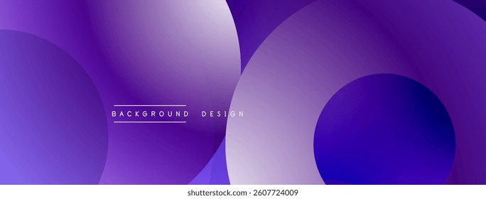 Purple abstract background. Overlapping circles create dynamic gradient effect. Modern design suitable for digital projects, presentations, branding. Smooth transitions, vibrant colors.