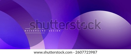 Purple abstract background. Overlapping circles create dynamic visual effect. Smooth gradients, modern design. Minimalist aesthetic, vibrant colors.