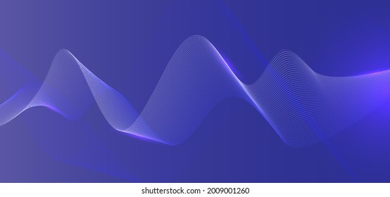 Purple abstract background with particle wave and light