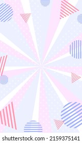 Purple abstract background of pop dot concentrated lines and shapes.