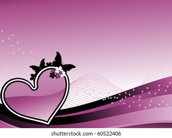 purple abstract background with romantic purple heart