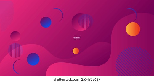 Purple abstract background with simple circles and wavy shapes. Colorful purple design. Popular and modern with 3d shadow concept. Eps10