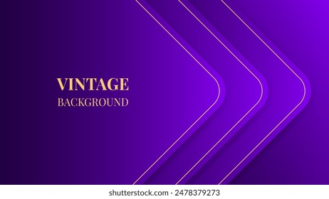 Purple abstract background with triangular frames and gold lines, modern geometric pattern, angles