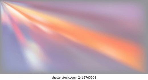 Purple abstract bg with a gradient mesh and neon shiny shades, obtained by refraction of a ray of light passing through a prism or glass. Vector overlay layer