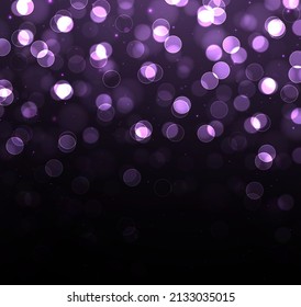 Purple abstract blurred backdrop with bokeh effect. Christmas and New Year holidays template.