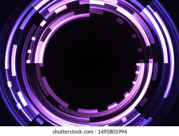 purple abstract circle background, digital overlap layer line, simple technology design template, vector illustration