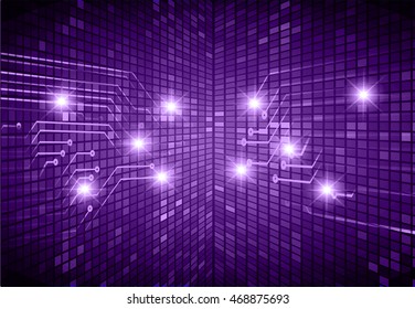 purple abstract cyber future technology concept background, illustration, circuit, binary code. move motion speed. sci-fi