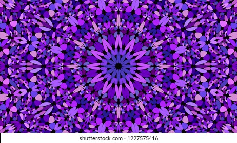 Purple abstract floral kaleidoscope mandala pattern background - geometrical vector illustration