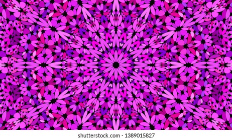 Purple abstract flower kaleidoscope mandala wallpaper - symmetrical vector design