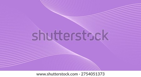 Purple abstract flowing wave lines vector background, modern smooth curves minimal technology design