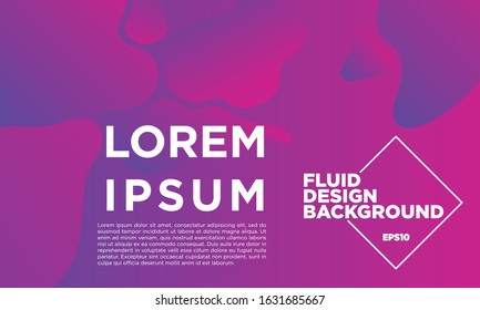 Purple abstract fluid background, wave organic shape gradient fluid compose trendy color, Usable for layout card vector template.