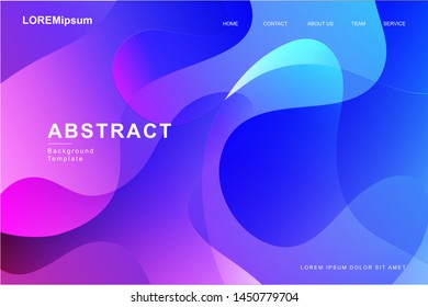 PURPLE, Abstract fluid shape, wavy, dynamic background, gradient color, flowing shapes. Gradient fluid composition with trendy color. Usable for landing page. Modern vector template.