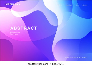 PURPLE, Abstract fluid shape, wavy, dynamic background, gradient color, flowing shapes. Gradient fluid composition with trendy color. Usable for landing page. Modern vector template.