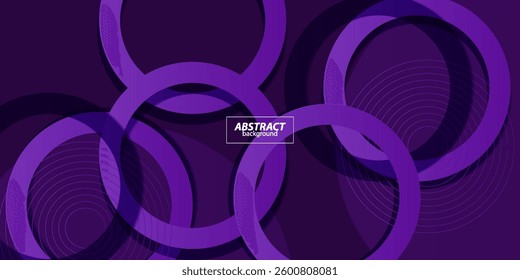 Purple abstract geometric 3D background. Blue elements with circle lines gradient pattern. Dynamic shapes composition. Vector Eps10