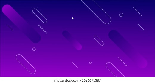 violetter abstrakter geometrischer Hintergrund. Dynamische Formenzusammensetzung. Vektorgrafik