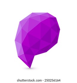 Purple abstract geometric bubble banner. Design element for web site. Can be used for website or info-graphics. Isolated on white background. With space for text. Vector illustration.