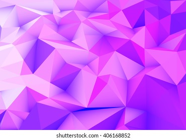 Purple abstract geometric, low poly style vector illustration graphic background
