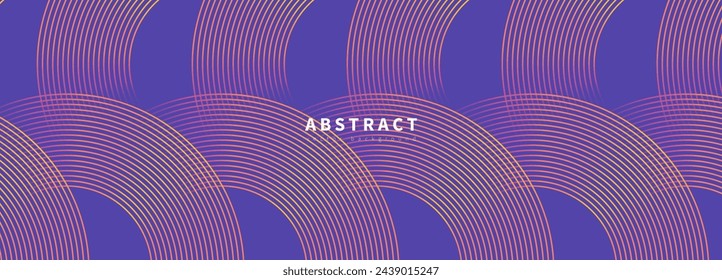 Fondo geométrico abstracto púrpura del vector con las líneas circulares.