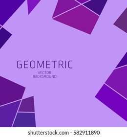 purple abstract geometric vector background, stained glass