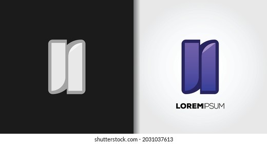 conjunto de vectores de plantilla de logotipo h abstracto púrpura