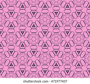 Purple. Abstract illustration of a seamless pattern of floral ornament. Vector. For the design of printed products, holiday material, fashion design