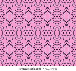 Purple. Abstract illustration of a seamless pattern of floral ornament. Vector. For the design of printed products, holiday material, fashion design