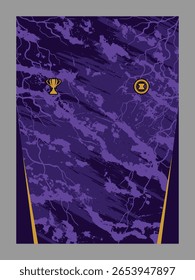 Camisola abstrata roxa com troféu e logotipo