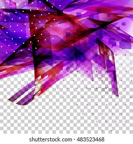 Purple abstract modern decoration at transparent background. Vector illustration for banners, broshures.