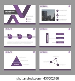 Purple Abstract multipurpose presentation templates, Infographic elements template flat design set for brochure flyer leaflet marketing advertising banner template