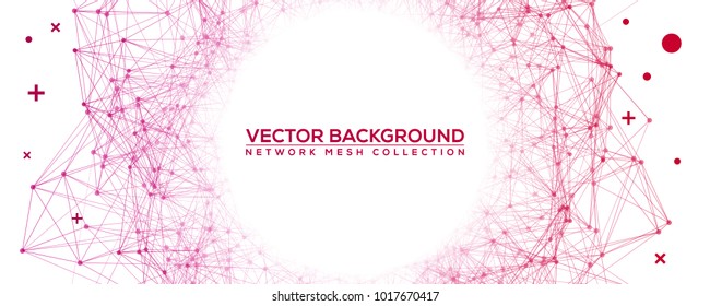 Purple Abstract Network Mesh with Your Text - Wide Angle White Vector Background