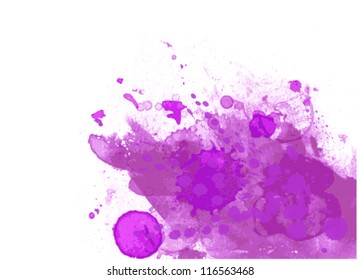 Purple Abstract Paint Splat - Vector With White Space For Design