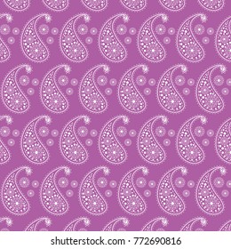 Purple abstract pattern with Indian ornament. Hand drawn background 
