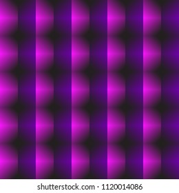 Purple abstract pattern. Seamless geometric 3d print composed of purple and pink polygon and square. Bright colorful background.