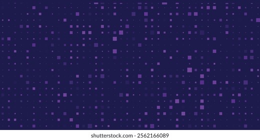 Purple abstract pixel texture bg video screen. Tv pattern background with square noise effect. Futuristic broadcast neon gradient banner for television