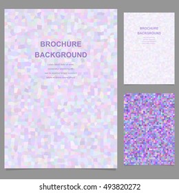 Purple abstract rectangle tile mosaic brochure template