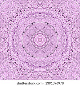 Purple abstract repeating curved triangle mosaic tile kaleidoscope mandala wallpaper pattern - symmetrical vector background graphic