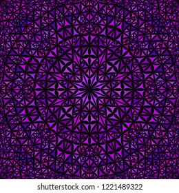 Purple abstract seamless curved triangle mosaic kaleidoscope mandala wallpaper pattern - tribal vector background graphic