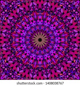 Purple abstract seamless petal ornate mandala pattern background - geometrical vector graphic design