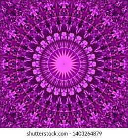 Purple abstract seamless triangle mosaic kaleidoscope mandala wallpaper pattern - ethnic vector background graphic