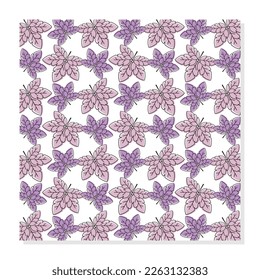 purple abstract shape leaves pattern, geometric design for beautiful gift wrapping.