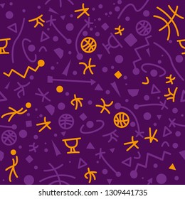 Purple abstract sport seamless pattern. Abstract pattern included in swatch. Vector illustration.