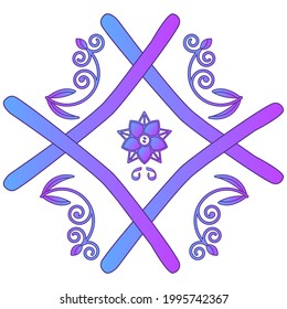 Purple abstract symbol squared on white background. Vector idea
