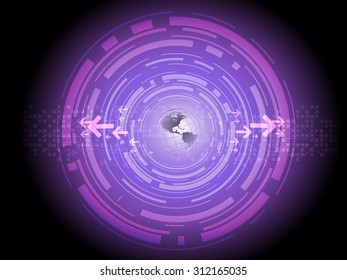 purple abstract tech circles background design