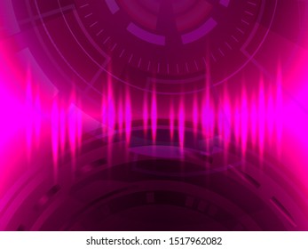 Purple abstract techno background with circle. Vector illustration for banner