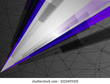 Purple abstract template for card or banner. Metal Background with waves and reflections. Business background, silver, illustration. Illustration of abstract background with a metallic element