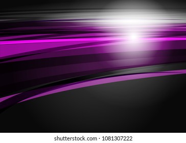 Purple abstract template for card or banner. Metal Background with waves and reflections. Business background, silver, illustration. Illustration of abstract background with a metallic element
