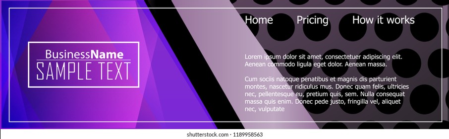 Purple abstract template for card or banner. Metal Background with waves and reflections. Business background, silver, illustration. Illustration of abstract background with a metallic element