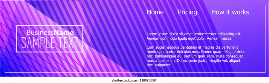 Purple abstract template for card or banner. Metal Background with waves and reflections. Business background, silver, illustration. Illustration of abstract background with a metallic element