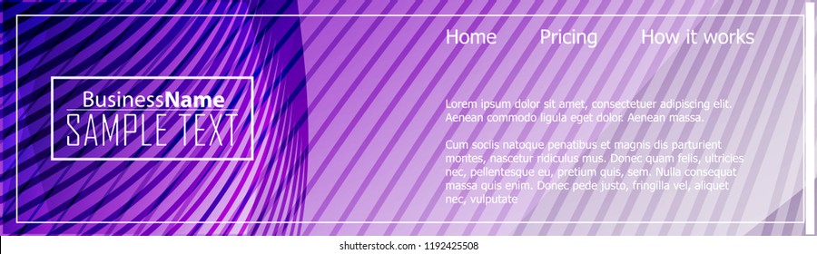 Purple abstract template for card or banner. Metal Background with waves and reflections. Business background, silver, illustration. Illustration of abstract background with a metallic element
