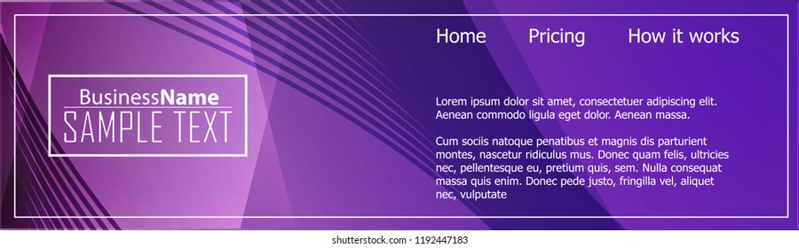 Purple abstract template for card or banner. Metal Background with waves and reflections. Business background, silver, illustration. Illustration of abstract background with a metallic element